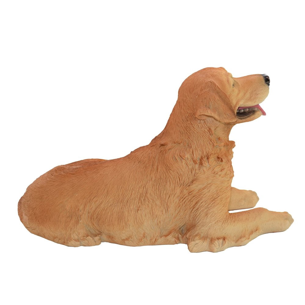 Hi-Line Gift 12 in Golden Retriever Lying Down Garden Statue, Weather-Resistant