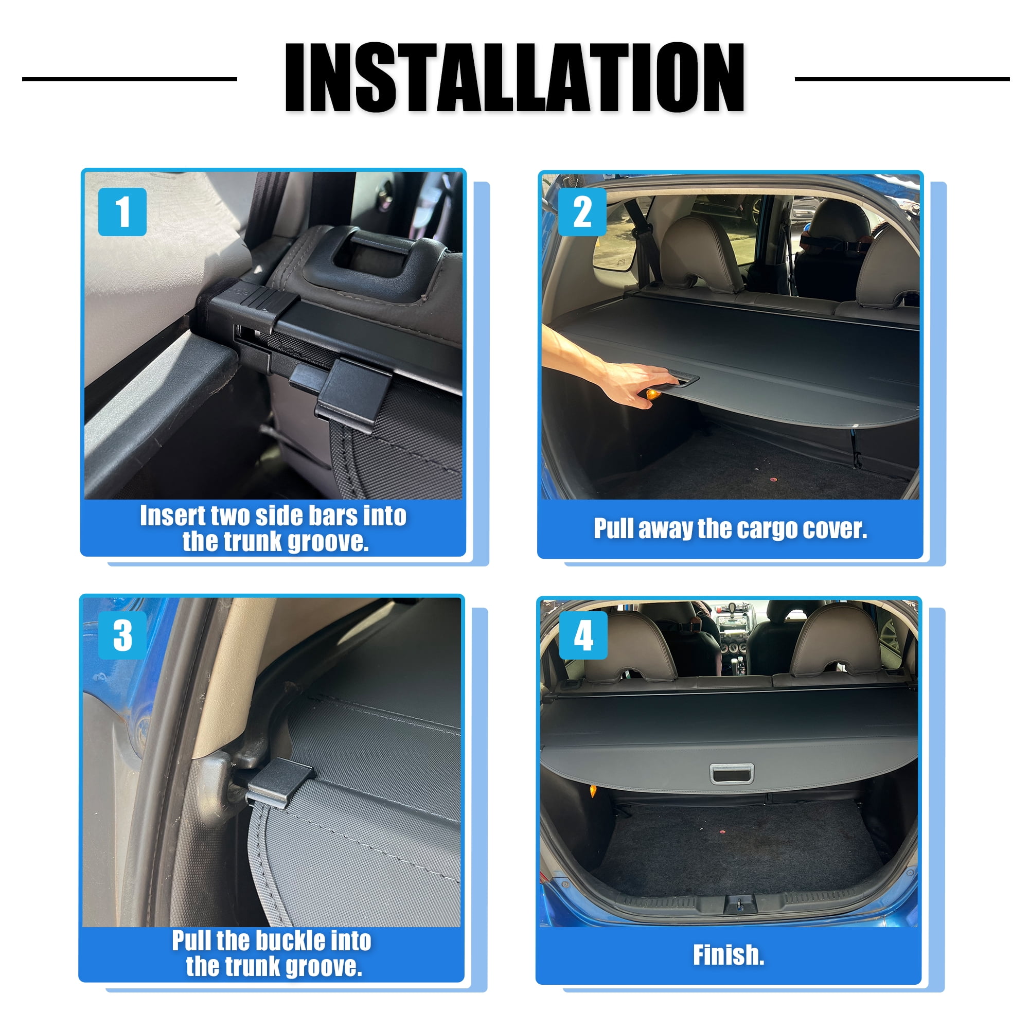 Unique Bargains Cargo Cover Rear Trunk Shield Shade Fit for Honda CRV 2007-2011 Black