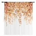 thumbnail image 2 of Orange Eucalyptus Leaves Semi Sheer Curtains Drapes for Living Room,Bedroom,French Doors Window 63 Inches Long,Spring Floral Summer Botanical Rod Pocket Chiffon Curtain Drapery Voile Draperies Panel, 2 of 6