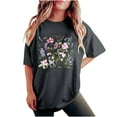 thumbnail image 2 of Njoeus Going Out Tops Women Tshirts Shirts Women Women's Cute Summer Tops Casual Crewneck Short Sleeve T-Shirt Floral Print Oversized Graphic Tees Loose Top T-Shirt S-Xxl Womens Summer&nbsp;Outfits, 2 of 5