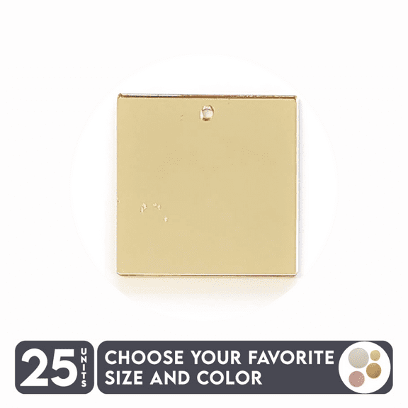 25 Units Mirror Square With Hole 1/8" Thick – Mirror Color – (Size 2.5") Made in USA