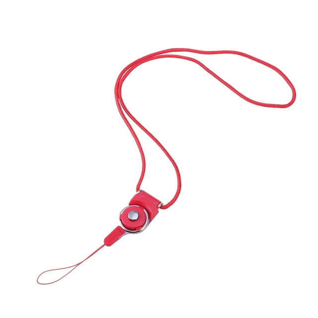 Double Usage Boucle Rotative Détachable Longue Lanière Étui de Téléphone Portable (Rouge)