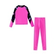 thumbnail image 3 of Yeahdor Kids Girls UPF 50 Rash Guard Swimwear Full Cover Swimsuit Long Sleeve Swim Shirts with Pants Set Hot Pink 10, 3 of 7