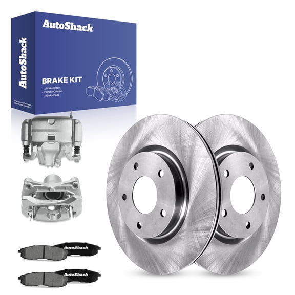 AutoShack Front Brake Rotors Ceramic Brake Pads Calipers | Replacement for 2010-2013 Nissan Altima 2.5L 3.5L V6 FWD | 8-PC Brake Kit