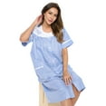 Casual Nights Women's Snap Front House Dress Short Sleeve Woven