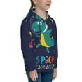 thumbnail image 3 of Kll Unisex Kids Boys Girls Hooded Pocket Pullover Hoodies-Dinosau Space Explorer, 3 of 9