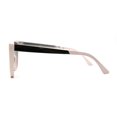 thumbnail image 4 of Womens Chic Mod Oversize Cat Eye Diva Metal Arm Sunglasses Ivory Black Brown, 4 of 4