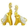 thumbnail image 1 of Juego de 2 estatuas de troncos ascendentes, artesanías de resina, adornos Fengshui, decoración de estantes Dorado, 1 of 9
