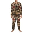 thumbnail image 3 of Junzan Patriotic Deer Soldier Salute for Men's Long Sleeve Pajama Set,Button-Front 2Pjs for Men Long Sleeve Mens Sleepwear 2 Piece Sleepwear Loungewear Sets-X-Large, 3 of 7