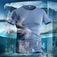 thumbnail image 3 of Xdzjlr Tshirt Men Compression Short Sleeve Athletic Compression Tops Cool Dry Workout Trendy Men's Shirts,M, 3 of 3