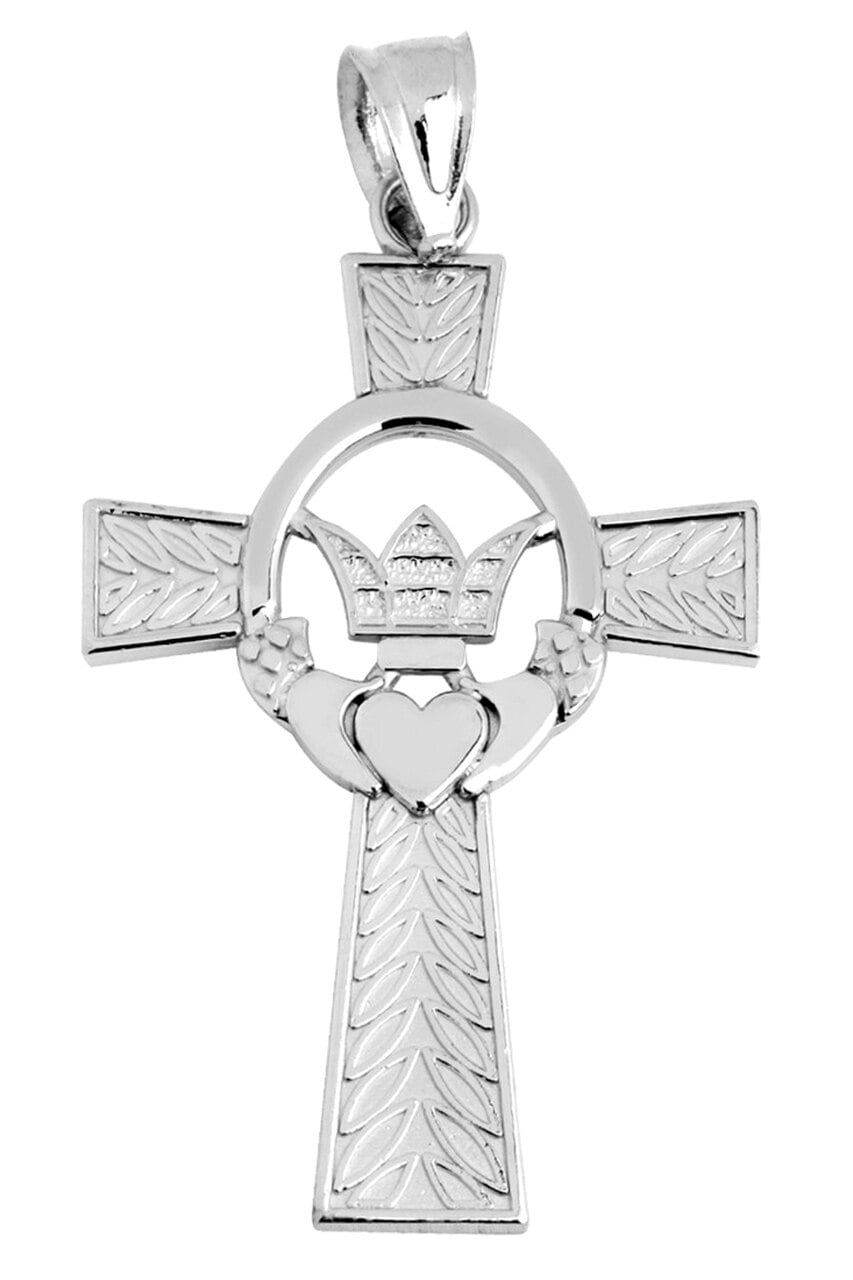 Details about   Irish Celtic Cross with Claddagh Pendant Necklace by Celtic Ore 