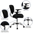 thumbnail image 2 of Mid-Back Black Mesh Padded Swivel Task Chair with Chrome Base and Arms, 2 of 9
