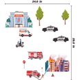 thumbnail image 3 of THE CITY - Kids Bedroom The City Hospital Vinyl Adhesive Wall Decal Sheet - DIY Stick And Peel Multicolored City Buildings Police & Fire Truck Vehicles Home Bedroom Wall Decor Sticker 18.5" x 20.3", 3 of 3