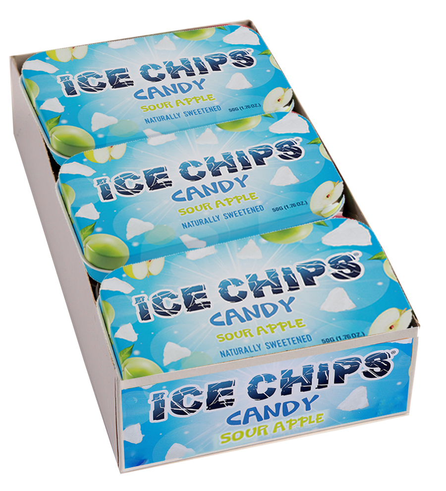Ice Chips Candy Xylitol Candy 6 Tin SOUR APPLE