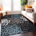 thumbnail image 2 of Tapis Contemporain Moderne à Fleurs Gris 5 Pieds 3 Pouces X 7 Pieds 3 Pouces, 2 of 4