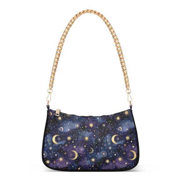 Print Tote Bag for Women Beautiful Starry Sky Shoulder Bag Shoulder Handbags Chain Strap