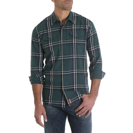 Men's Long Sleeve Premium Plaid Woven Shirt