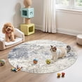 thumbnail image 5 of Toyoso 8x8 Round Washable Area Rug Large Abstract Modern Blue Beige Circle Rug Machine Washable Luxury Area Rug For Living Room Dining Room Foyer Home Decor, 5 of 9