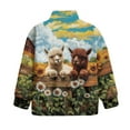 thumbnail image 5 of Chririnla Alpacas Daisy Sunflower Girls Zip Up Sweatshirt Quarter Zip Up Pullover Sweatshirts Lightweight Comfy Casual Trekking for School Gym Run Daily Use Size 13-14, 5 of 7