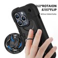 thumbnail image 5 of JTCASES for iPhone 14 Pro Case, Heavy Duty Protection Hybird PC Silicone 360° Rotating Ring Bracet Magnetic Car Mount Fully Coverage Slim Non-Slip for iPhone 14 Pro, Black, 5 of 6