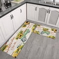 thumbnail image 3 of Kitchen Rugs and Mats Non Skid Washable Sunflower Wood Colored Flowers Kitchen Mat and Rug Set,Floor Cushion Waterproof Rug,Rubber Backed Area Rugs for Kitchen Laundry, 3 of 7