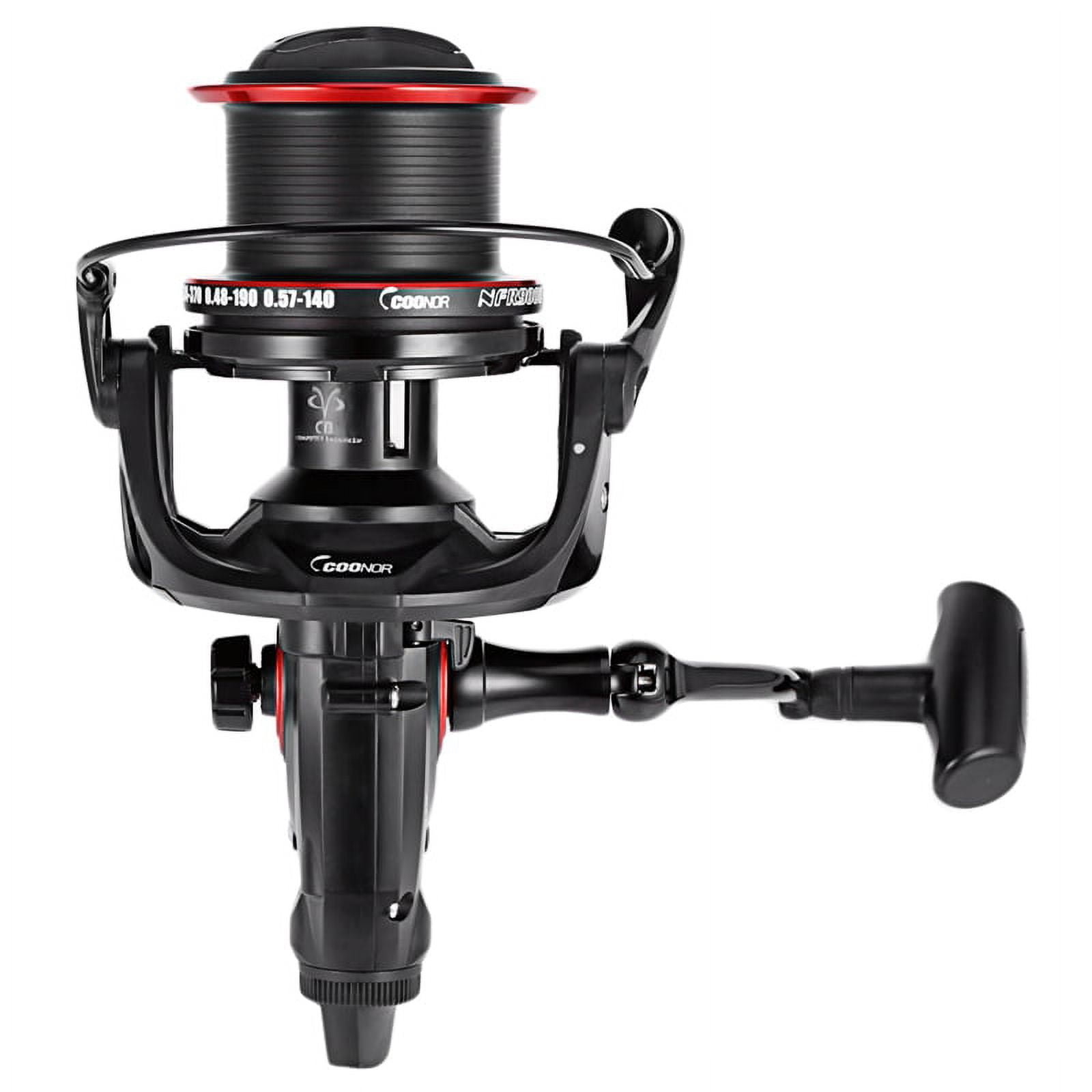 Coonor 4X Nfr9000+8000 Double Spool Fishing Reel 12+1 4.6:1 Fishing Reel Folding Left/Right Handle Fishing Reel,4 x Reel 4 spools,black &red
