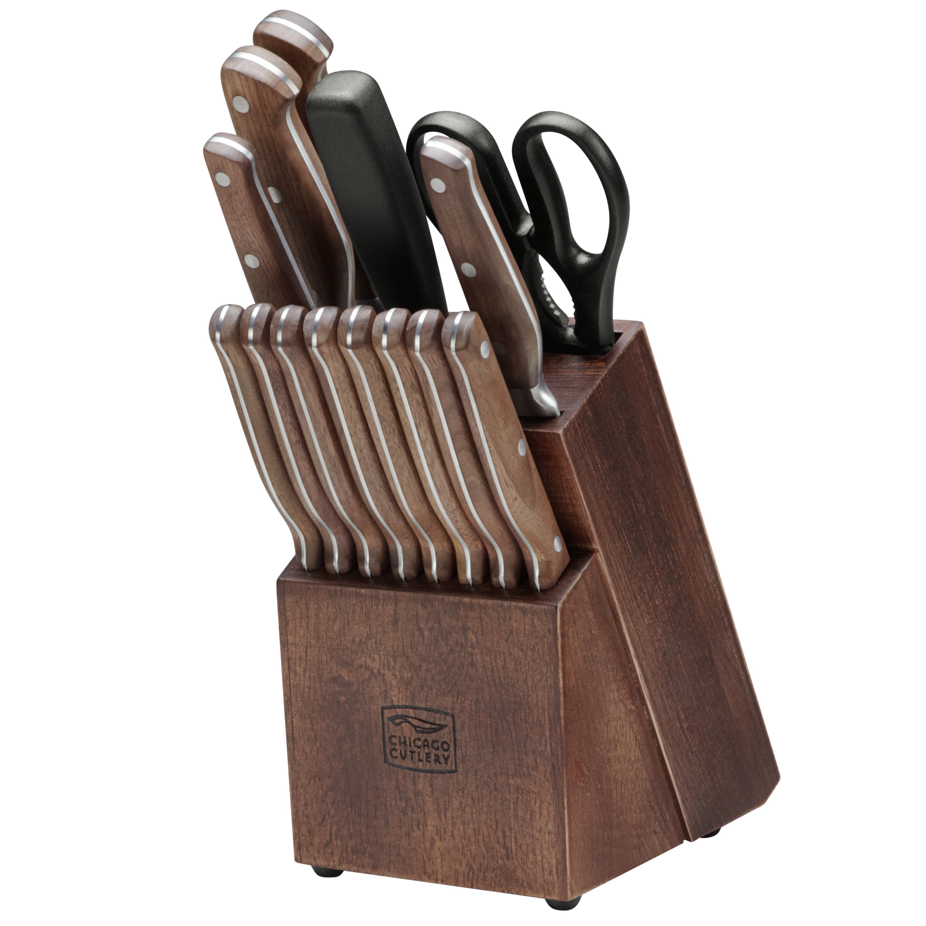 The Pioneer Woman Frontier Collection 14 Piece Cutlery Set With Wood Block Linen