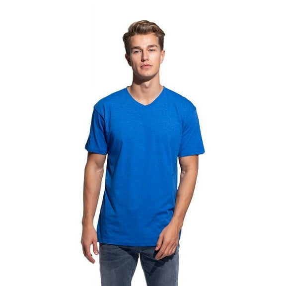 Men's Soft-washed Short Sleeve V-neck T-Shirt 3Pack ROYAL BLUE HEATHER