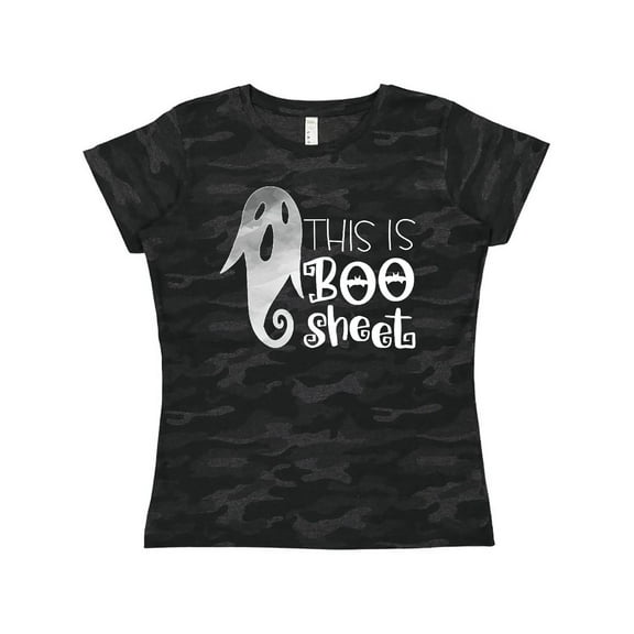 Inktastic This is Boo Sheet Funny Halloween Ghost Women's T-Shirt