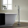 thumbnail image 5 of Pemberly Row Freestanding Polished Chrome Tub Faucet with Hand Shower, 5 of 6