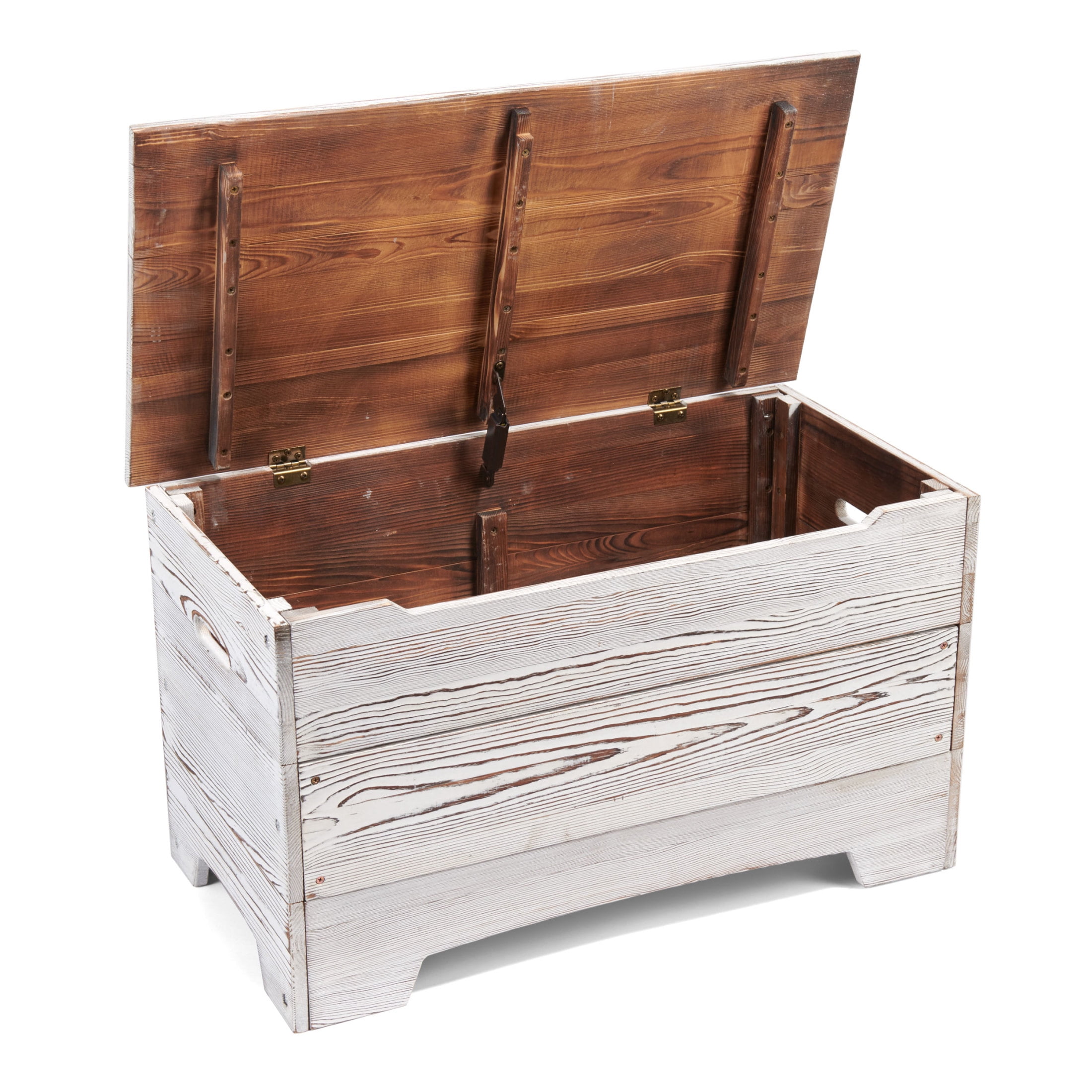 Badger Basket Children's Solid Wood Rustic Toy Box 3.3 Cu ft. - Distressed White