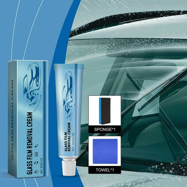Limpiador de película de aceite para vidrio de automóvil, revestimiento impermeable y limpiador de ventanas, limpiador de vidrio para automóvil, 30 g, limpiador de película de vidrio