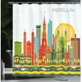 thumbnail image 3 of Ambesonne Travel Shower Curtain, Graphic Image Medellin City, 69"Wx84"L, Multicolor, 3 of 4