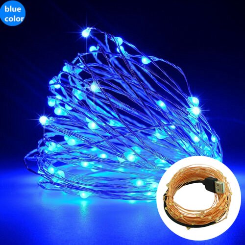 2m/5m/10m Usb Plug en cuerda De luces De hadas/Usb cadena De luces Led De hadas navidad luces De alambre De Cobre