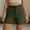 Army Green, variant on Women's Drawstring Waist Zipper Pocket Rolled Cuff Quick Dry Shorts, Breathable with Pockets for Daily Commute Workout Wear Black M