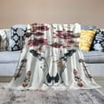thumbnail image 2 of Qinduosi Bull Skull Throw Blanket Women Boho Floral Blanket Bohemian Fleece Blanket for Bed Couch Chair Decor Exotic Fuzzy Blanket SoftKing, 2 of 6
