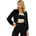 thumbnail image 1 of INSPIRE CHIC Abrigos esponjosos de invierno para mujer Chaqueta de bombardero de piel sintética con cremallera de manga larga Negro XL, 1 of 5