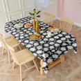 thumbnail image 3 of Black Daisy Flower Pattern Rectangle Tablecloth 60"x102",Waterproof Polyester Rectangle Table Cloth, Wipeable Spillproof Polyester Tablecloth for Dining, Camping, Indoor and Outdoor, 3 of 6