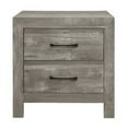 thumbnail image 2 of Adia 24 Inch Classic 2 Drawer Nightstand, Metal Handles, Rustic Gray Finish- Saltoro Sherpi, 2 of 5
