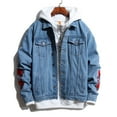 thumbnail image 4 of KaLI_store Men Jeans Jacket Men’s Cotton Denim Jacket with Button Closure Outerwear Blue,S, 4 of 4
