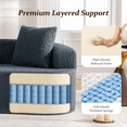 thumbnail image 5 of ATHOPE 86" Curved Cloud Couch, Boneless Sofa for Small Space, Plush Teddy Fabric Modern Couch with 3 Throw Pillows, Comfy Floor Love Seat for Living Room, Bedroom, Blue, 5 of 8