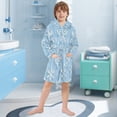 thumbnail image 5 of FORMRS Niños Bathrobe Unisex Hooded Robe Soft Plush Pajamas Sleepwear, Size 7-9T, Blue Snowflake, 5 of 7