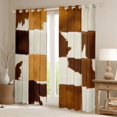 thumbnail image 2 of Castle Fairy Cow Print Blackout Curtains Set of 2 (52x84 Each) for Teens Boys Girls,Orange Brown Window Curtains,Farmhouse Animal Curtains and Drapes,Breathable Home Decor, 2 of 6