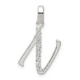 thumbnail image 2 of 925 Sterling Silver Cubic Zirconia Initial N Shaped Pendant, 2 of 3