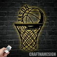 thumbnail image 3 of Craftnamesign Personalized Basketball Metal Wall Art Led Light, Custom Basketball Player Name Sign, 3 of 5
