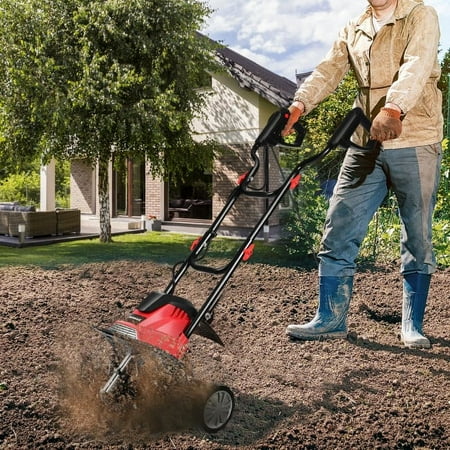 SUGIFT 13.5 Amp Corded Electric Tiller and Cultivator 9-Inch Tilling Depth 14-Inch Tilling Width