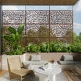 thumbnail image 3 of MAYEERTY 72×47" Outdoor Brown Metal Privacy Panel Screen for Backyard & Garden, Geometric Interwoven Vine Pattern, 3 of 12
