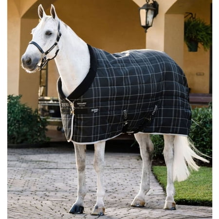 HORSEWARE IRELAND Rhino Black/Gray/White Check/Gray Stable 100g Blanket Size: 81