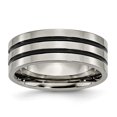 thumbnail image 1 of 8 mm Titanium Enameled Grooved Flat Polished Band, Size 10, 1 of 1