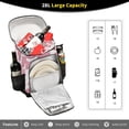 thumbnail image 4 of Backpack Cooler lunch bag 36 Can Capacity Insulated Bag for Camping, Beach, Hiking & Travel Pink Hearts Pattern, 4 of 7